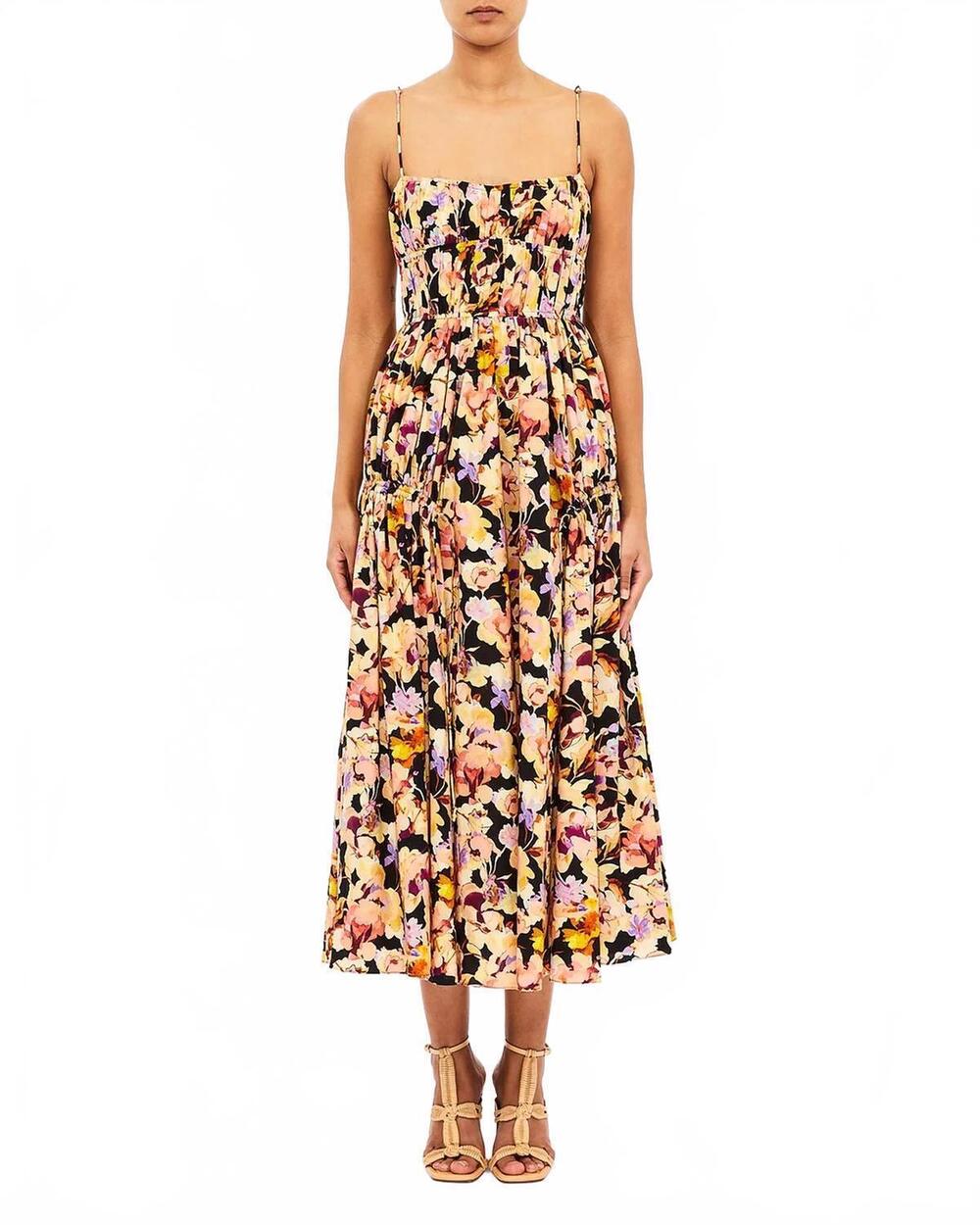 NEW ULLA JOHNSON vidri midi dress in night bloom